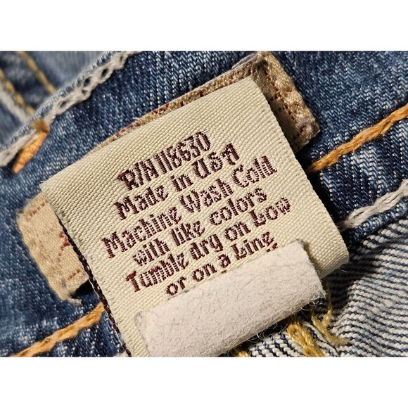 Denim of Virtue Jeans Womens Size 25 Boot Cut Low Rise Light Wash Ripped - Picture 9 of 10